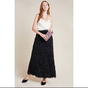 Anthropologie Sunday in Brooklyn Chantal Feathered Maxi Skirt Size XS
